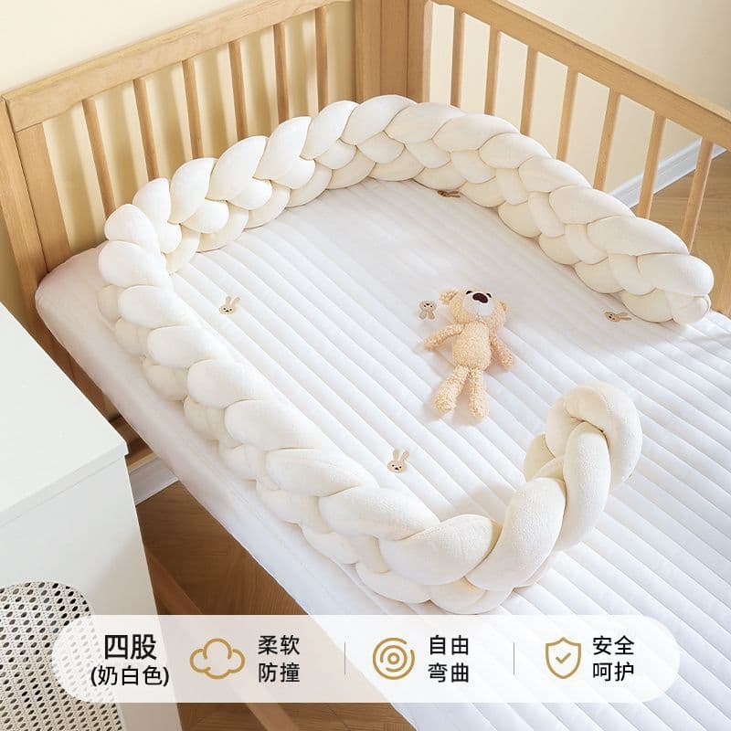Wholesale Twist Crib Bumper with Soft Padding, Newborn Anti-Collision Cotton for Four-Sided Bed Protection