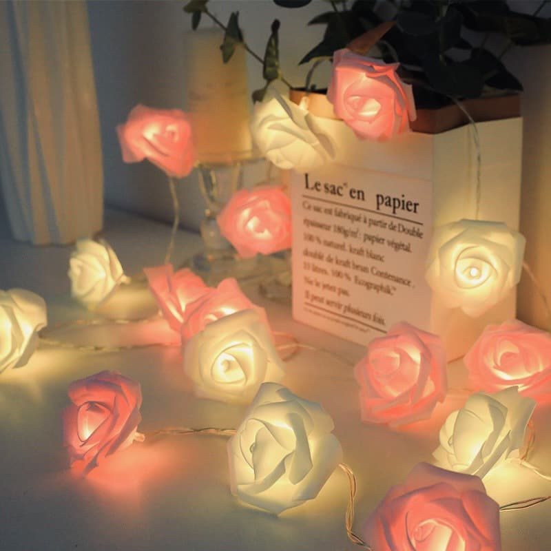 LED rose light string indoor proposal rose light string room decoration battery box rose light string lantern