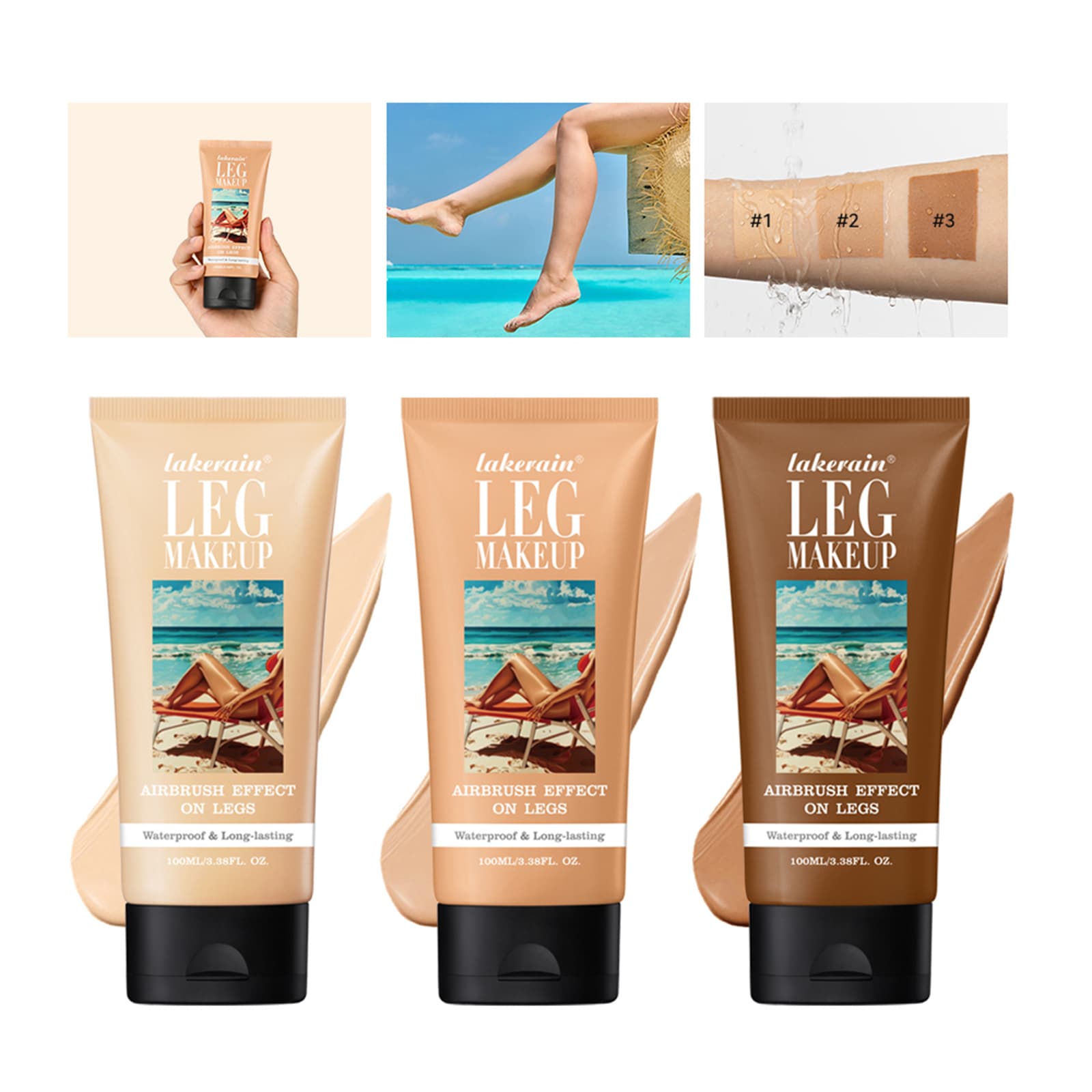 Lakerain Leg Makeup Concealer Waterproof Even Skin Tone Tanning Leg Beauty Cream