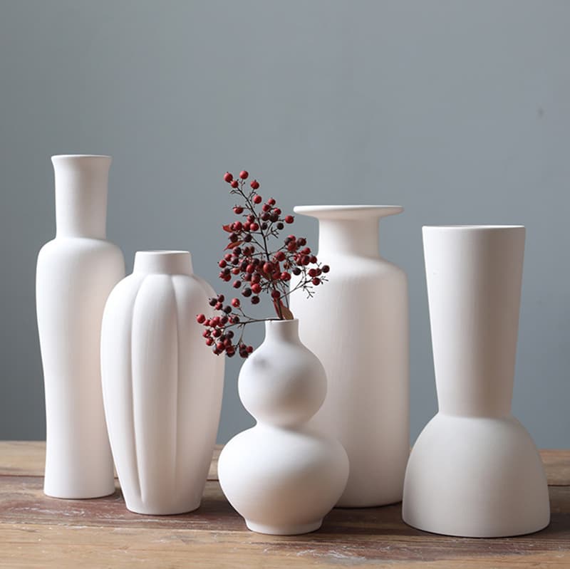 Underglaze Ceramic Art Bisque Flower Pot DIY Painting White Vase Dried Flower Decoration Jingdezhen Factory Wholesale