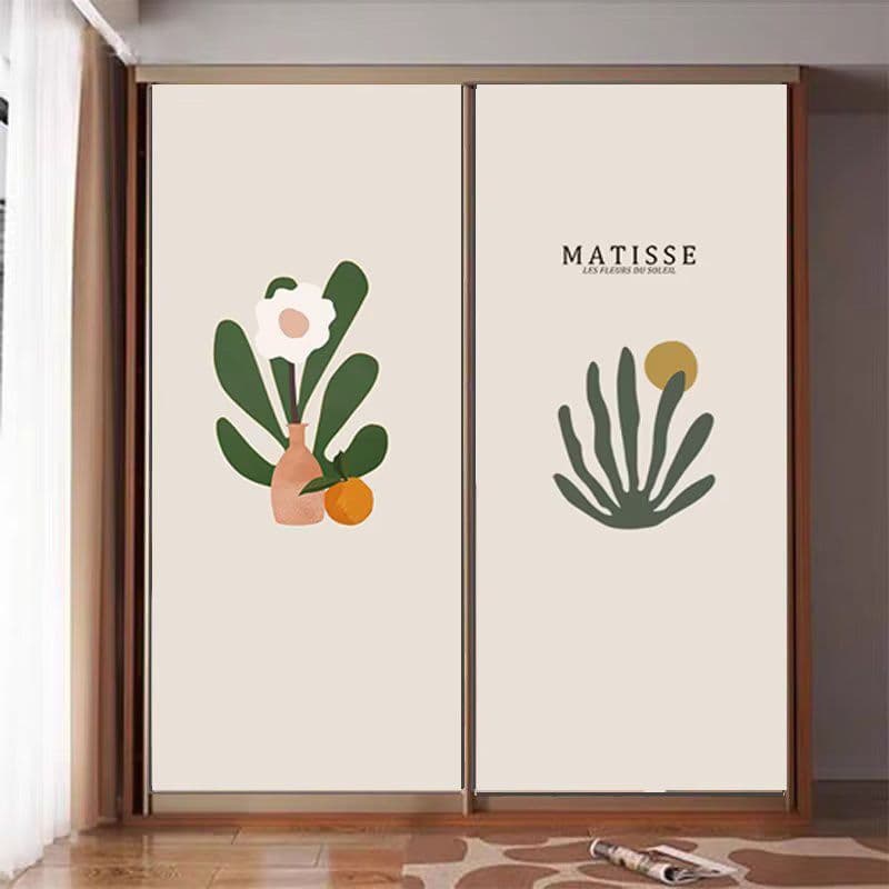 Ins Nordic-style creative bedroom wallpaper, full-sheet self-adhesive for wardrobe and door renewal.