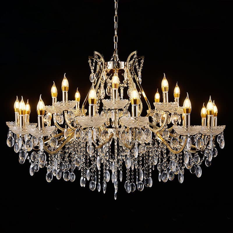 New Wedding Hall Chandelier Iron Glass Electroplating Wedding Props Acrylic Crystal Decorative Light Hotel Stage Light