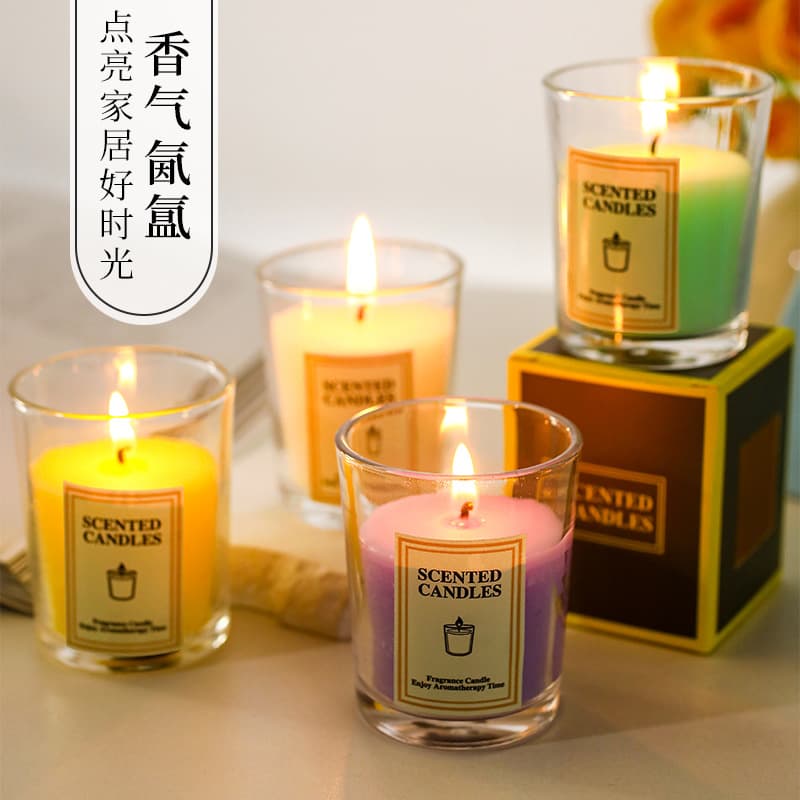Scented Candle Atmosphere Birthday Party Favor Romantic Mood Sleep Aid Premium Aromatherapy Glass Jar Scented Candle
