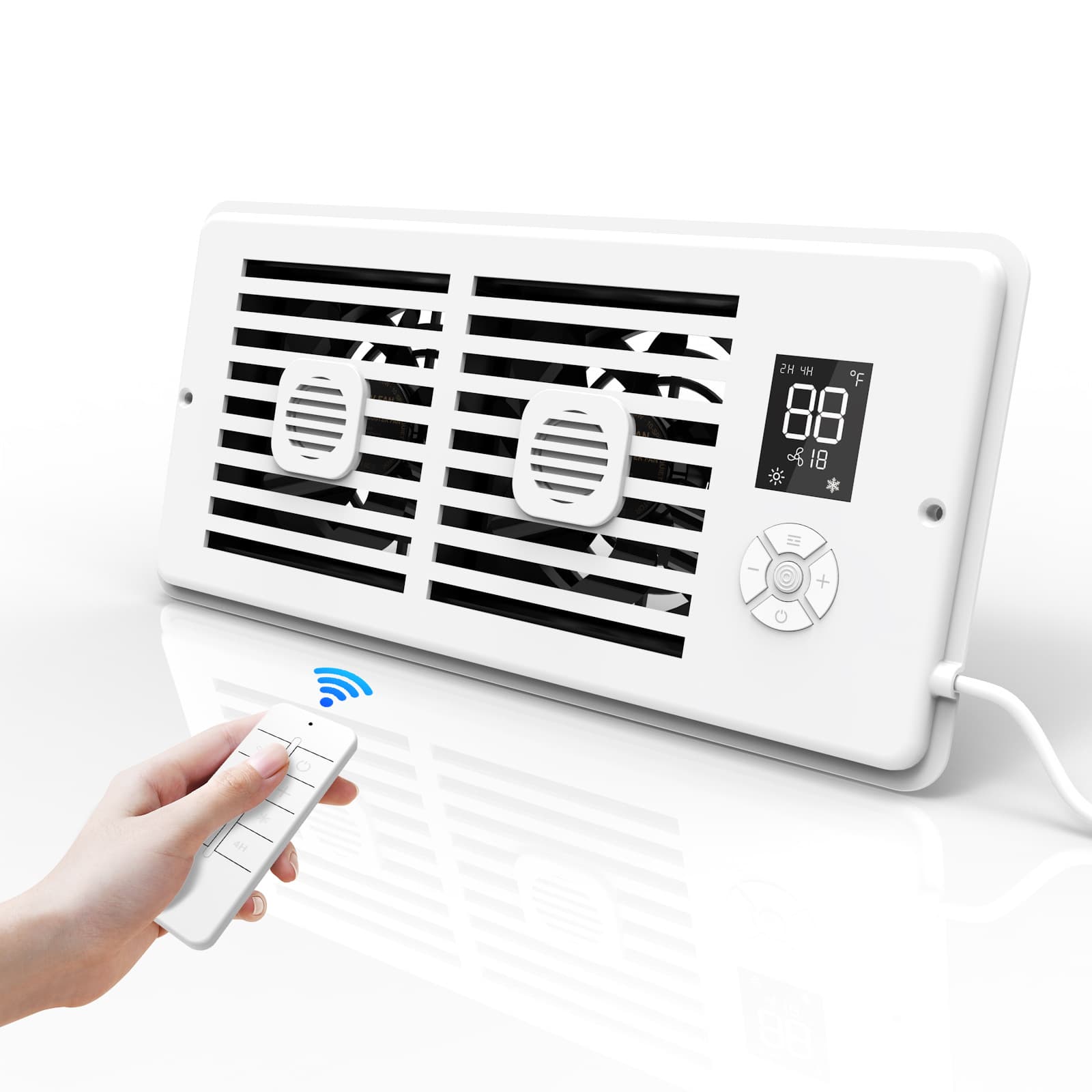 Factory Direct Cross-Border Hot-Selling Home Smart Silent Fan with Aromatherapy Duct Booster, 1-10 Speed Settings