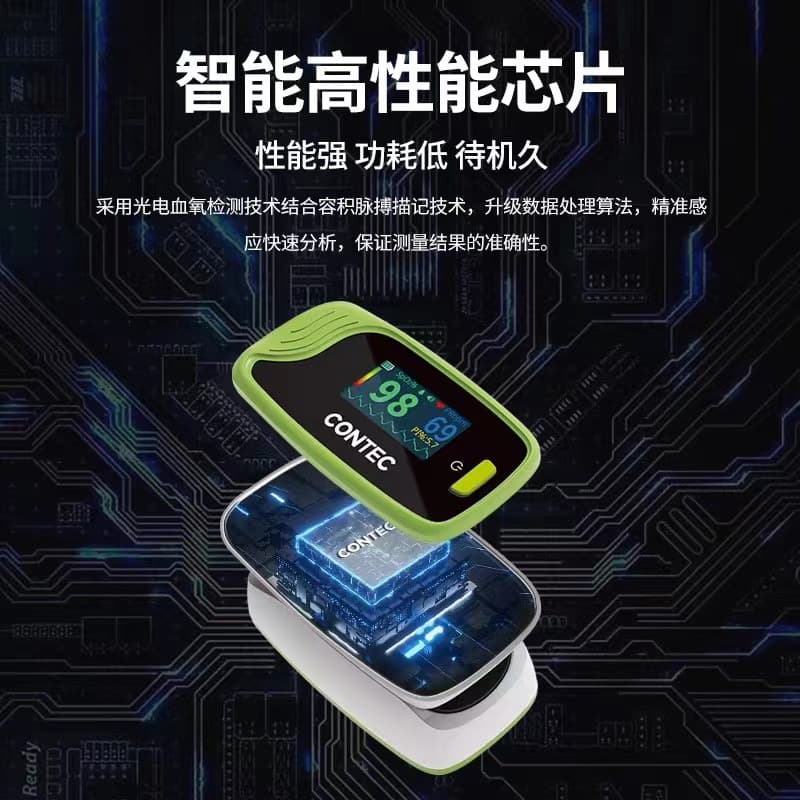 Contect Finger Pulse Oximeter Clip-Type Fingertip Blood Oxygen Saturation Monitor with Medical-Grade Pulse CMS50-Pro