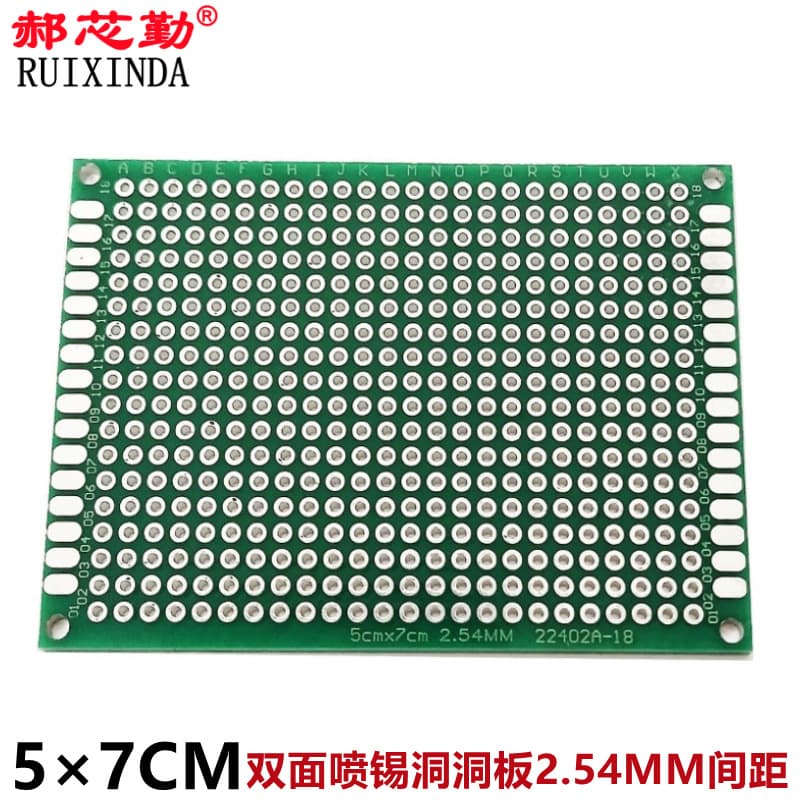 5*7CM 1.6mm Thick 2.54mm Pitch Double-Side Tin-Plated Universal Board Prototype PCB Perfboard Circuit Board
