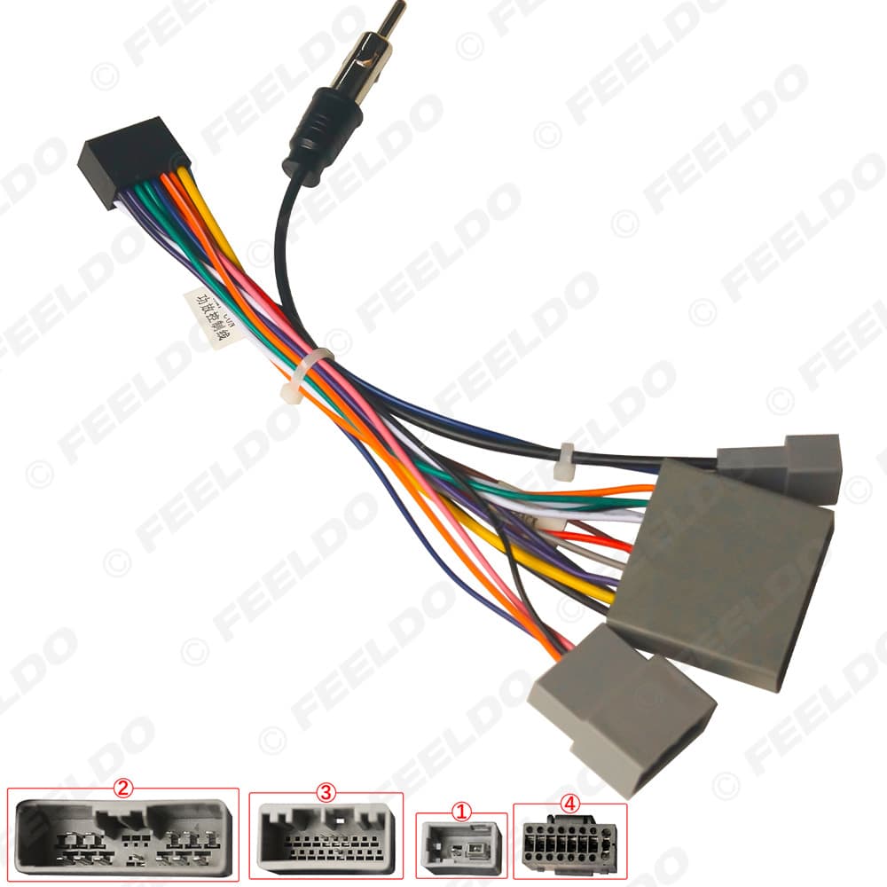 Power cable for Honda old CRV, old Civic, designed for Zhangxun solution, car audio and video modification cable
