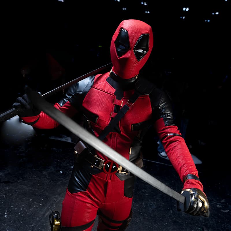 Street trend street style 3cos suit 2024 Deadpool cosplay Halloween men's offset printed air layer jumpsuit