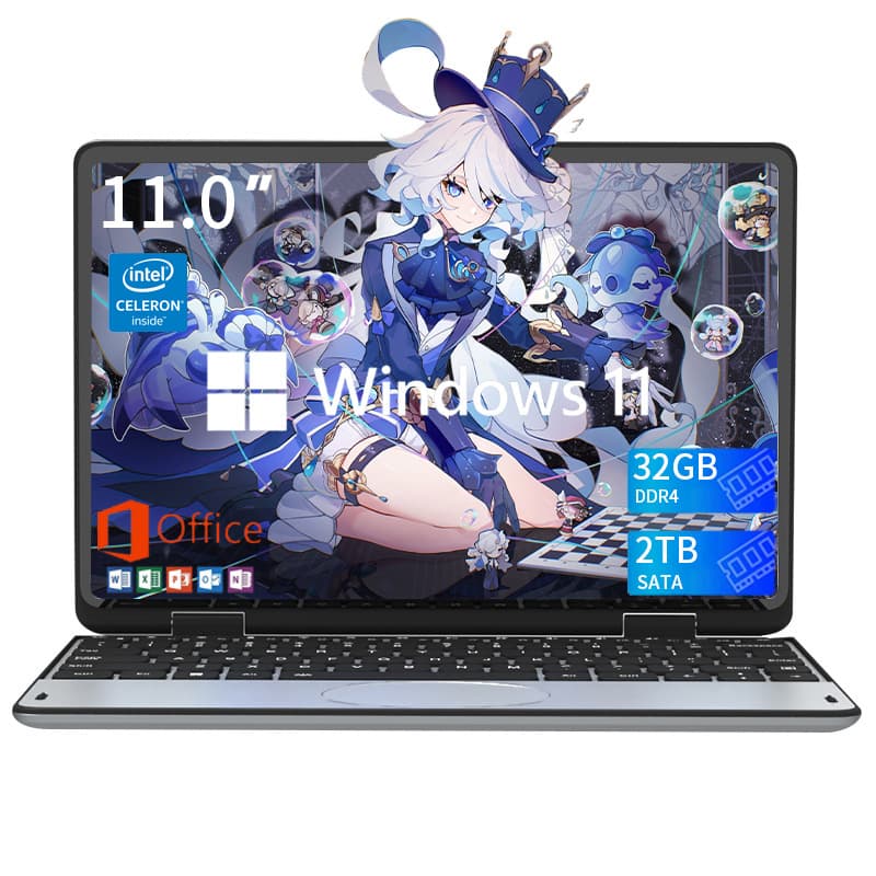 Mini 11-inch Business Portable Laptop Ultrabook N150 Office Convertible YOGA Laptop