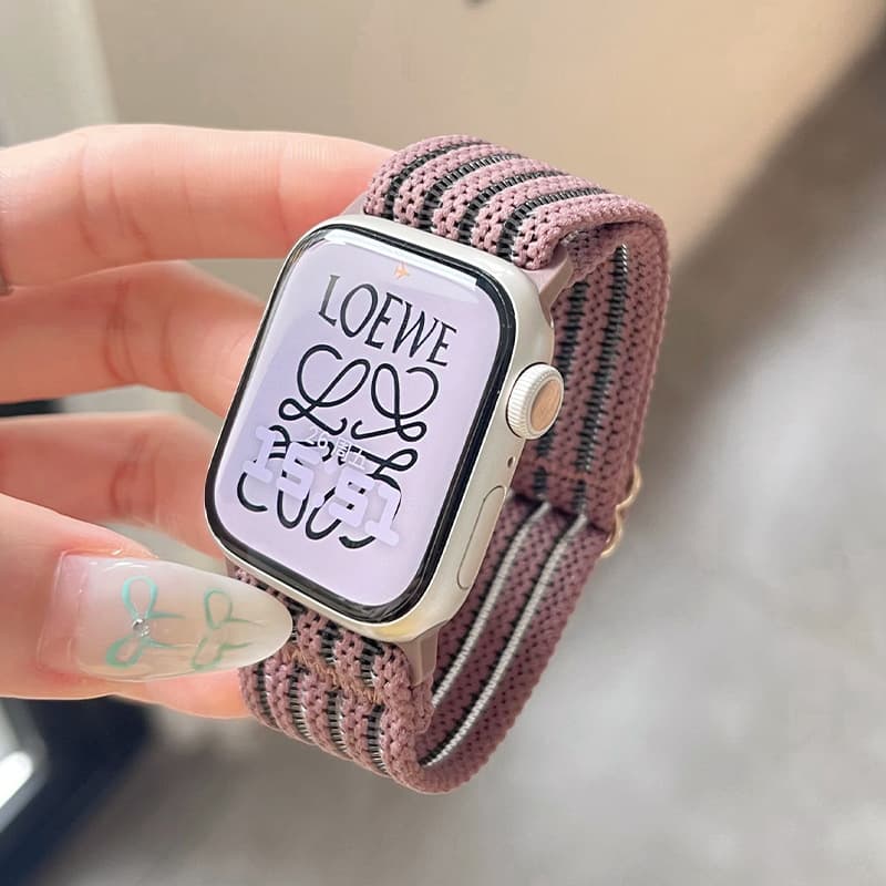 Nylon Woven Breathable Premium Unique Watch Band Compatible with Apple Watch 3 4 5 6 SE S7 S8 S9 S11 iWatch