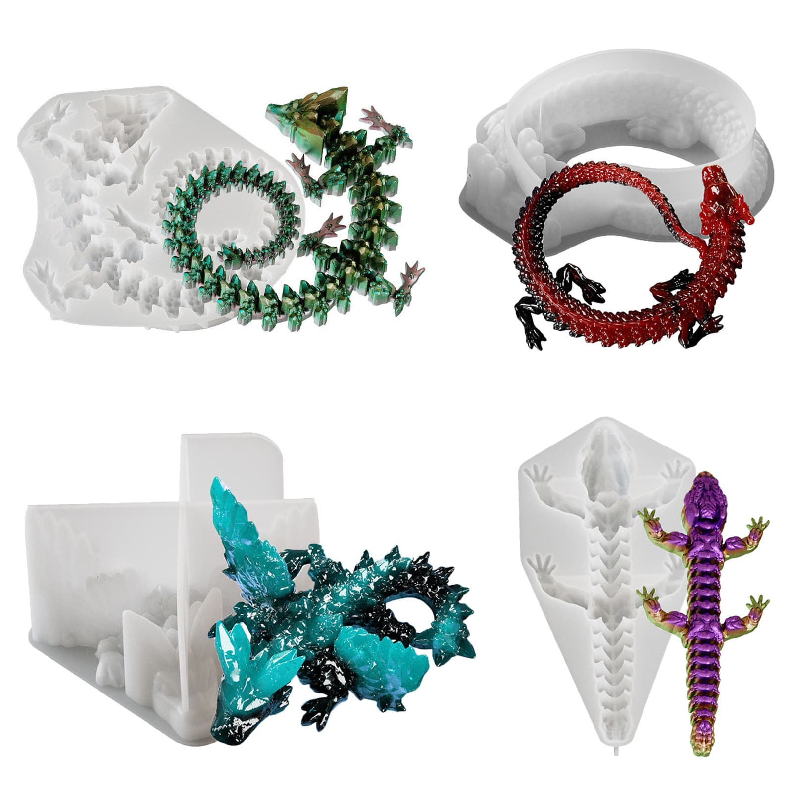 Lying posture crystal dragon joint dragon resin silicone mold glue diy wings crystal cluster flying dragon plaster ornaments wholesale