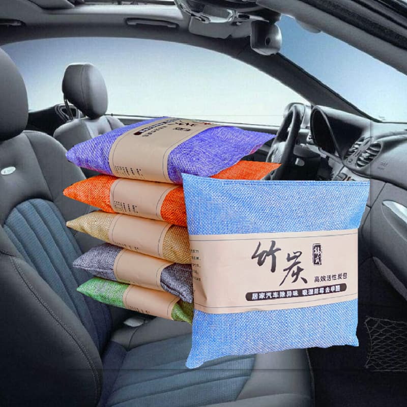 Universal 500g linen bamboo charcoal bag for home and car car deodorization, new car removal of formaldehyde and odor charcoal bag, dual-purpose carbon bag for home and car