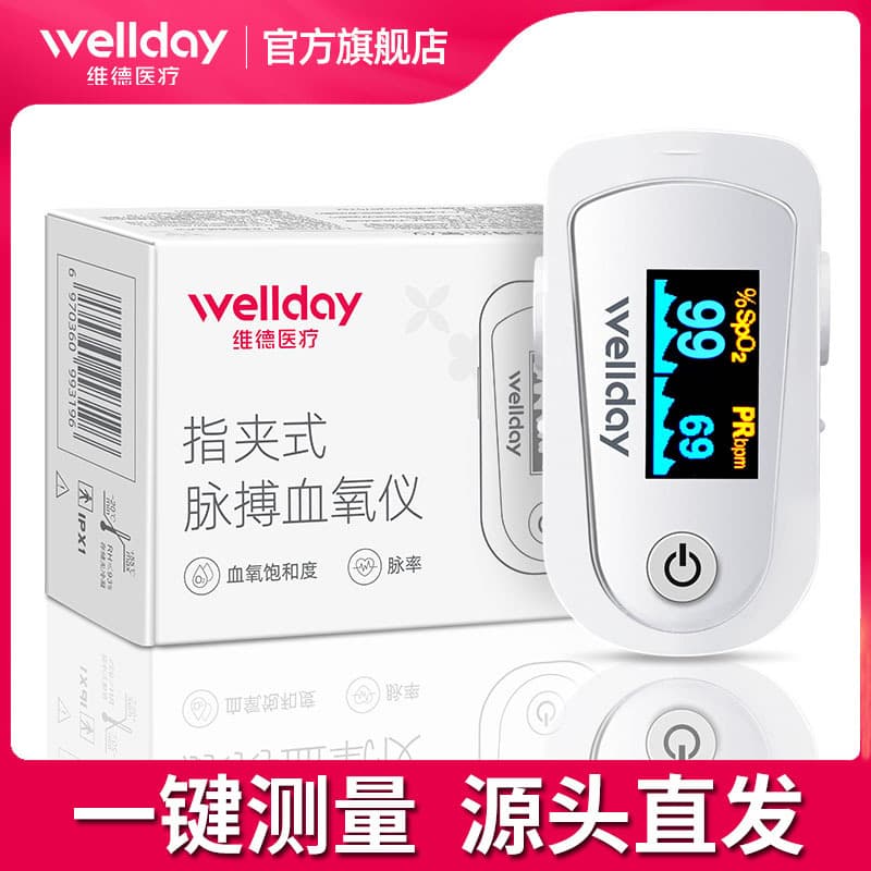 WELLDAY Finger Clip Medical Pulse Oximeter for Home Use, Blood Oxygen Saturation and Finger Pulse Monitor