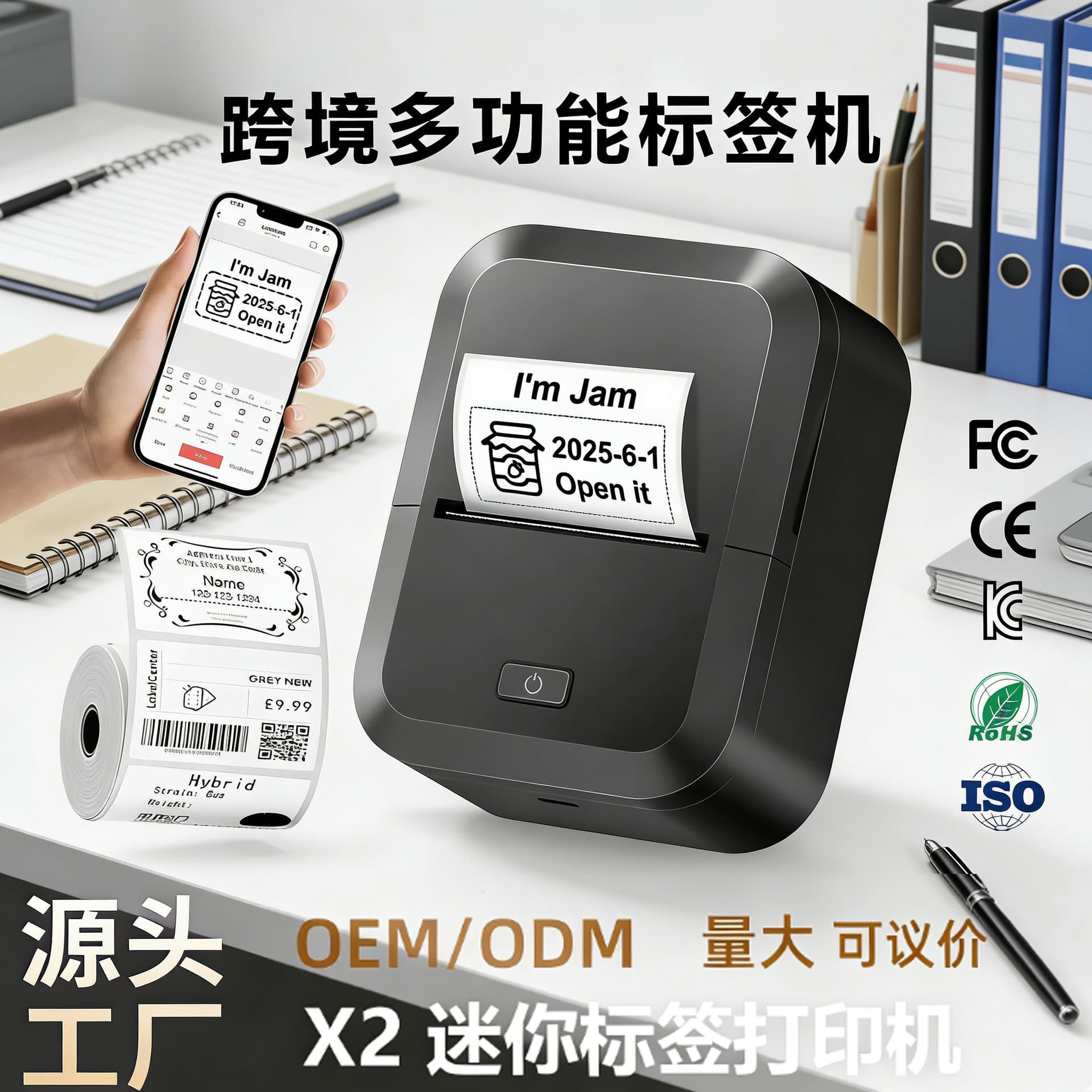 Marklife Mini Bluetooth Thermal Printer Portable Food Clothing Price Barcode Cross-border Label Maker