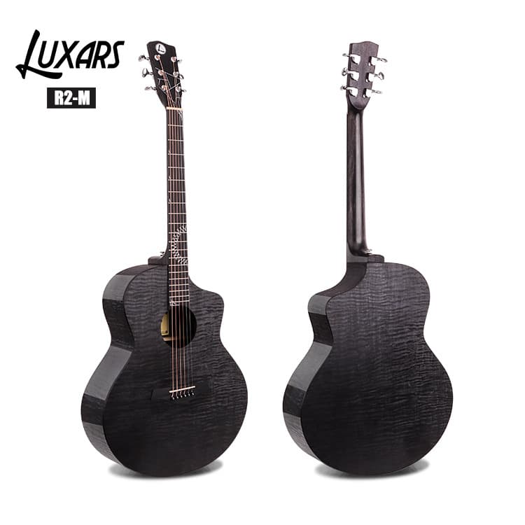 New Arrival Hot Selling Black Wood Grain Maple Tiger Stripe Veneer Folk Guitar Matte 41-inch Guitar