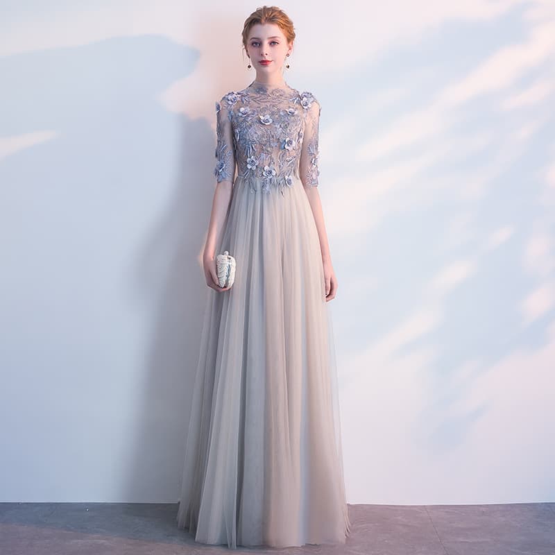Gray Evening Gown 2026 New Host Banquet Slim Sexy Long Performance Graduation Dress Spring