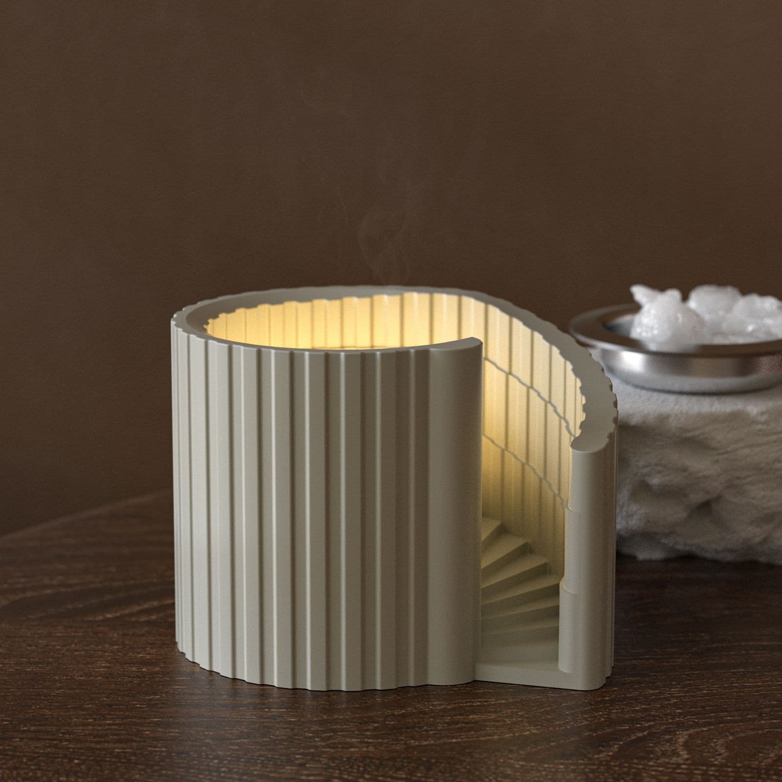 Sweet Scented Plaster Cement Spiral Staircase Aromatherapy Burner Ornament Candle Mold DIY Candle Holder Silicone
