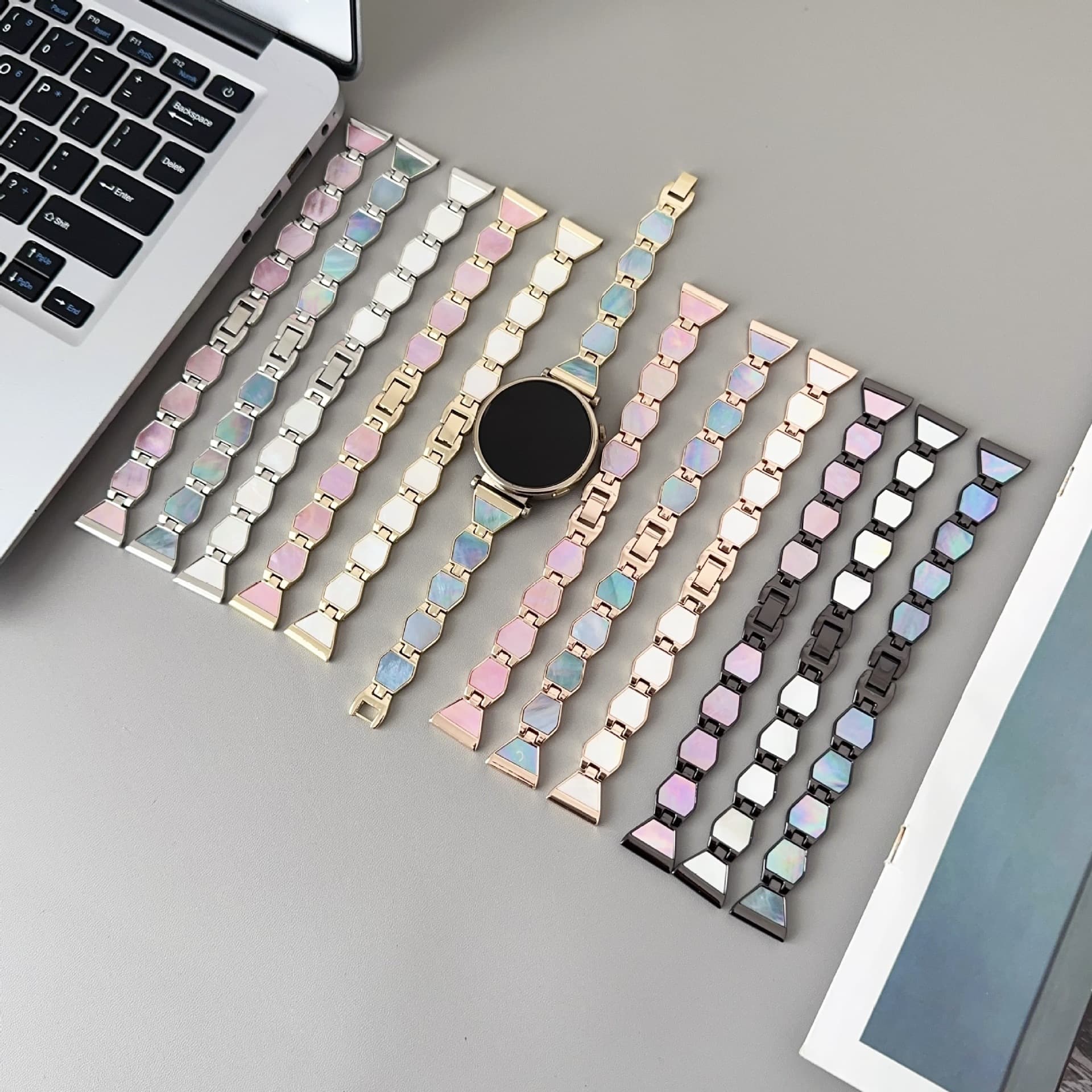 Ins metal watch strap is suitable for Apple s11 watch Huawei Fit4GT5GT6 Xiaomi 10/9 watch strap is versatile
