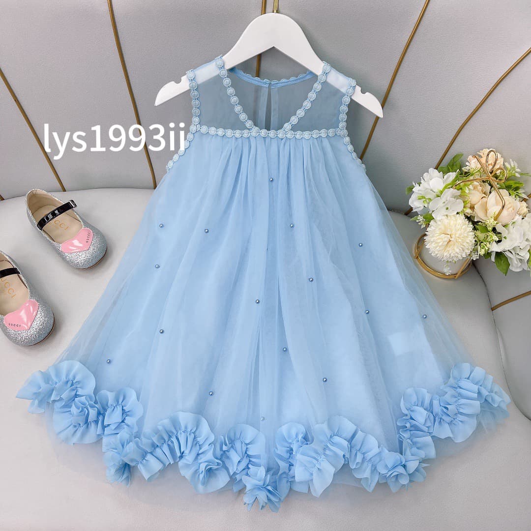Girls' Shirt with Wings Vest Princess Tulle Dress Summer New Baby Stylish Dress Performance Wear