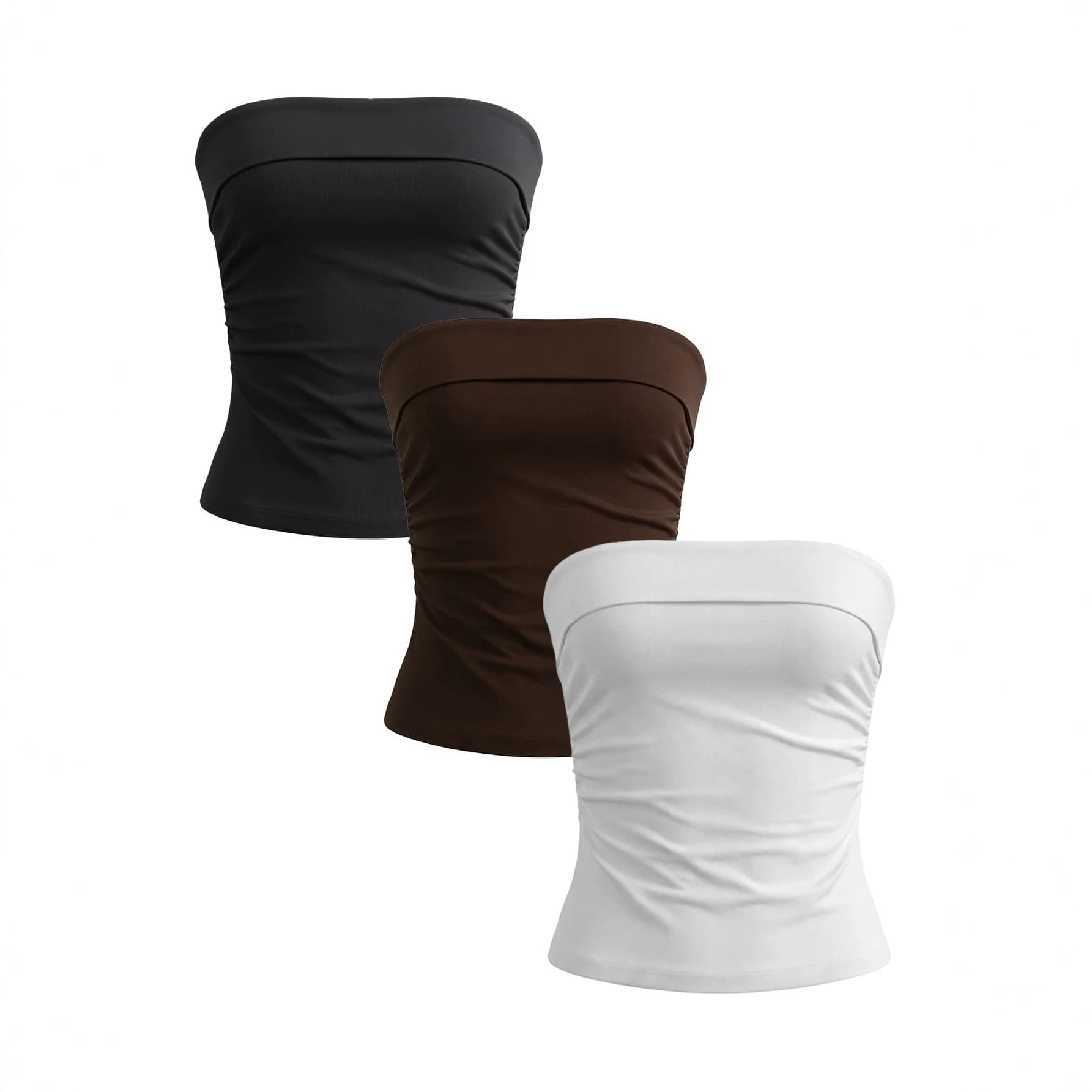 European and American style ruffled tube top, sexy fitted waist, strapless inner vest, cross-border women's clothing