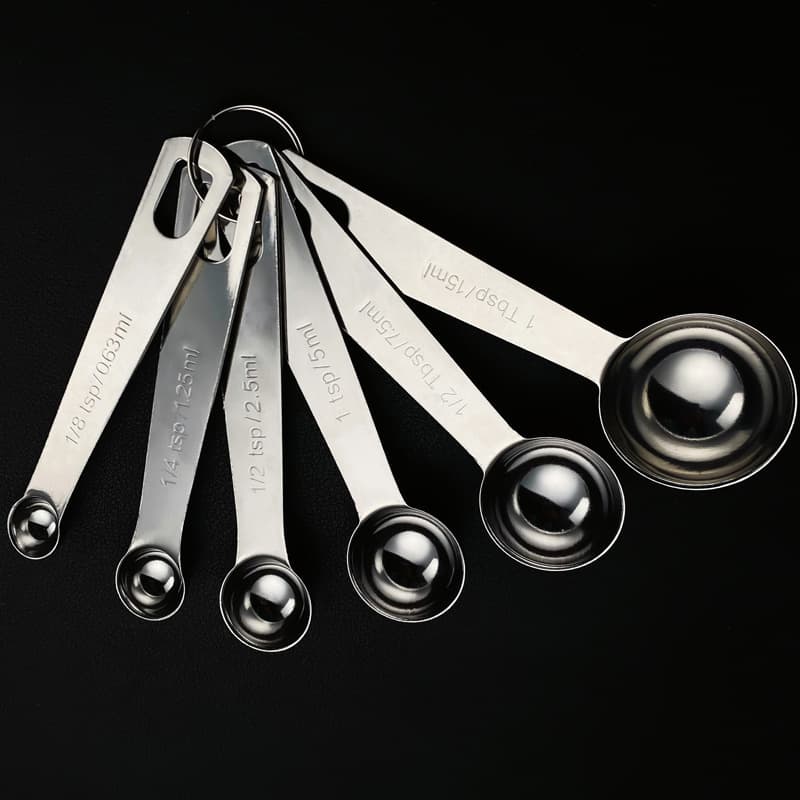 Stainless Steel Measuring Spoon Set 6-Piece Kitchen Measuring Spoon Scale Measuring Spoon Amazon Kitchen Seasoning Baking Tools