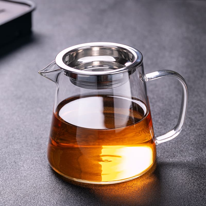 Glass Fairness Cup Thickened Heat-Resistant Filter Kungfu Tea Set Accessories, Tea Sea Divider with Tea Strainer Set and Large Teapot