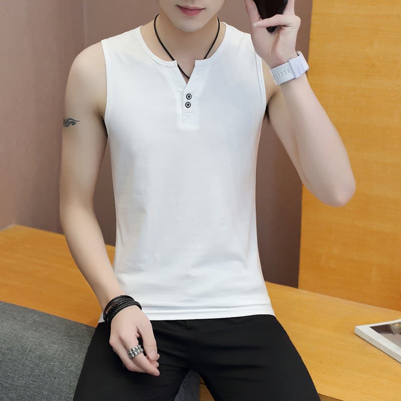 Yanan Base Summer Trendy Sleeveless Slim Fit Undershirt Fashionable Men's Wear