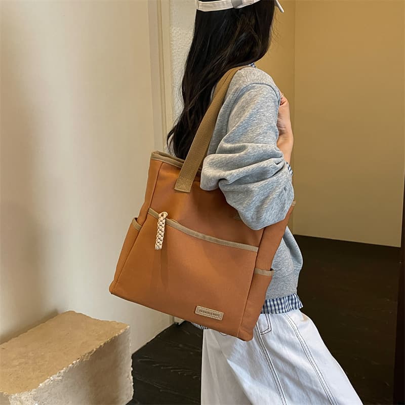 Wholesale New Korean Style Canvas Tote Bag Versatile Premium Commuter Bag College Student Class Bag Single Shoulder Bag for Women