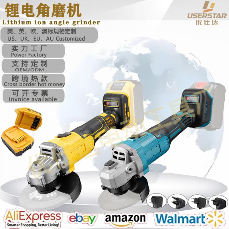 Cross-border hot model lithium angle grinder 21V electric grinder Dewei Makita electric angle grinder grinder