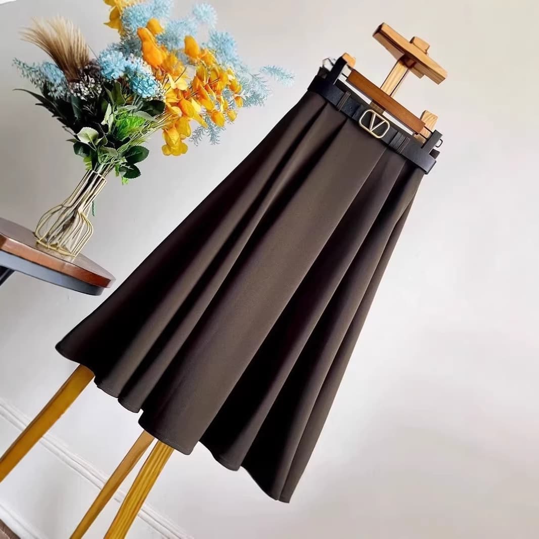 Cross-Border Popular Umbrella Skirt Suit-Style Half Skirt for Women, Spring and Autumn High-Waisted Skirt with Wide Hem, Slim-Fit Mid-Length A-Line Skirt