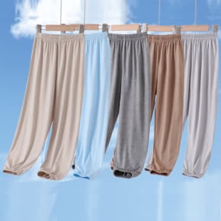 26 Summer Kids Solid Modal Mosquito Pants Toddler Boys Girls Soft Breathable Loose Casual Home Sleep Pants
