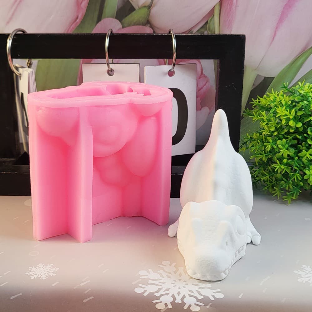 Dinosaur Gypsum Ornament Candle Mold Silicone Mold DIY Gypsum Silicone Mold W0293