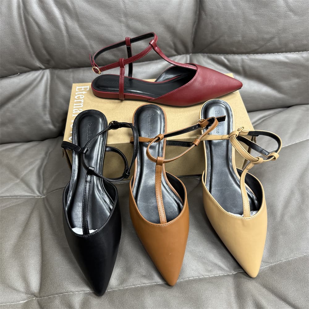Vintage Style Women's Flats New Spring Autumn Comfortable Non-Fatigue Pointed Toe Flat Shoes Fashion