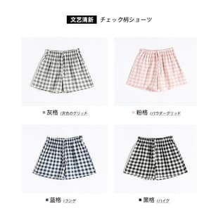 New Cotton Linen Sleep Shorts for Women, Home Casual Shorts, Simple Plaid Air Conditioning Shorts, Wear-Out Casual Shorts, Factory Wholesale
