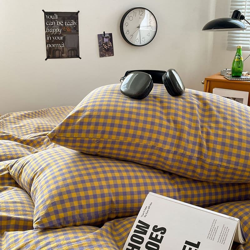 Pure Cotton Printed Pillowcase Pair, Single One, Pure Cotton Pillow Insert Cover, Checkered Pillowcase 48*74