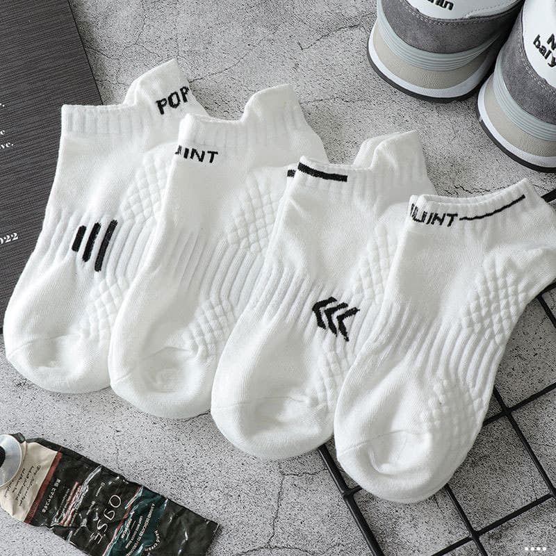 Manufacturer Men's White Sports Socks Summer Thin Low-Cut Boat Socks Versatile Breathable Odor-Resistant Short Socks