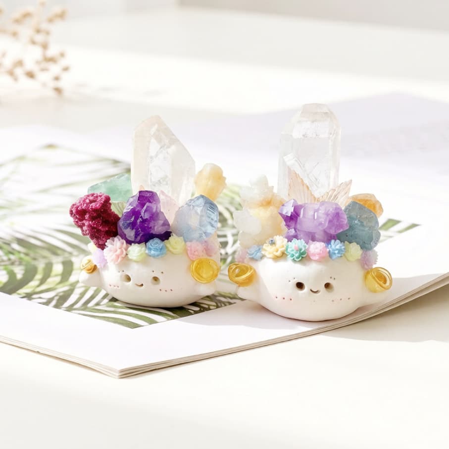 Natural Crystal Cat-Shaped Figurine Mini Desktop Decoration Cartoon Creative Craft Ornament New Model