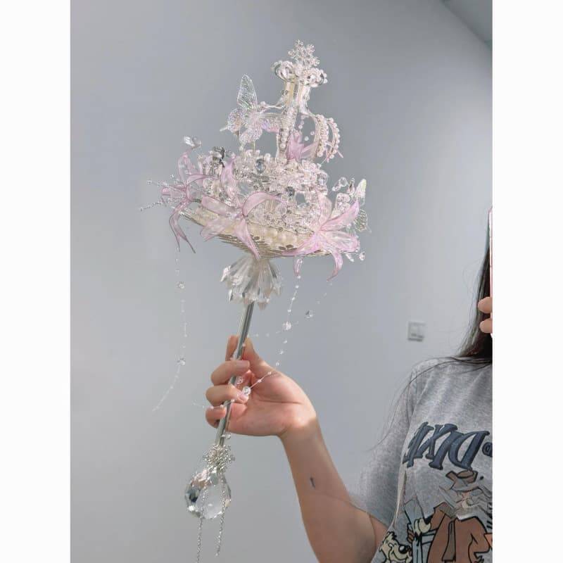 Bride's Wedding Crown Scepter Wedding Handheld Bouquet Finished Handmade Craft Kit Gift for Best Friend None