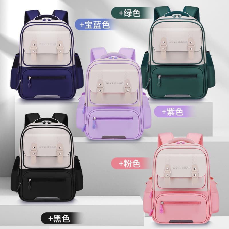 New schoolbags for primary school students, boys' schoolbags for grades 1, 3 to 6, women's burden-reducing spine-protecting schoolbags, boys' and children's backpacks, women's