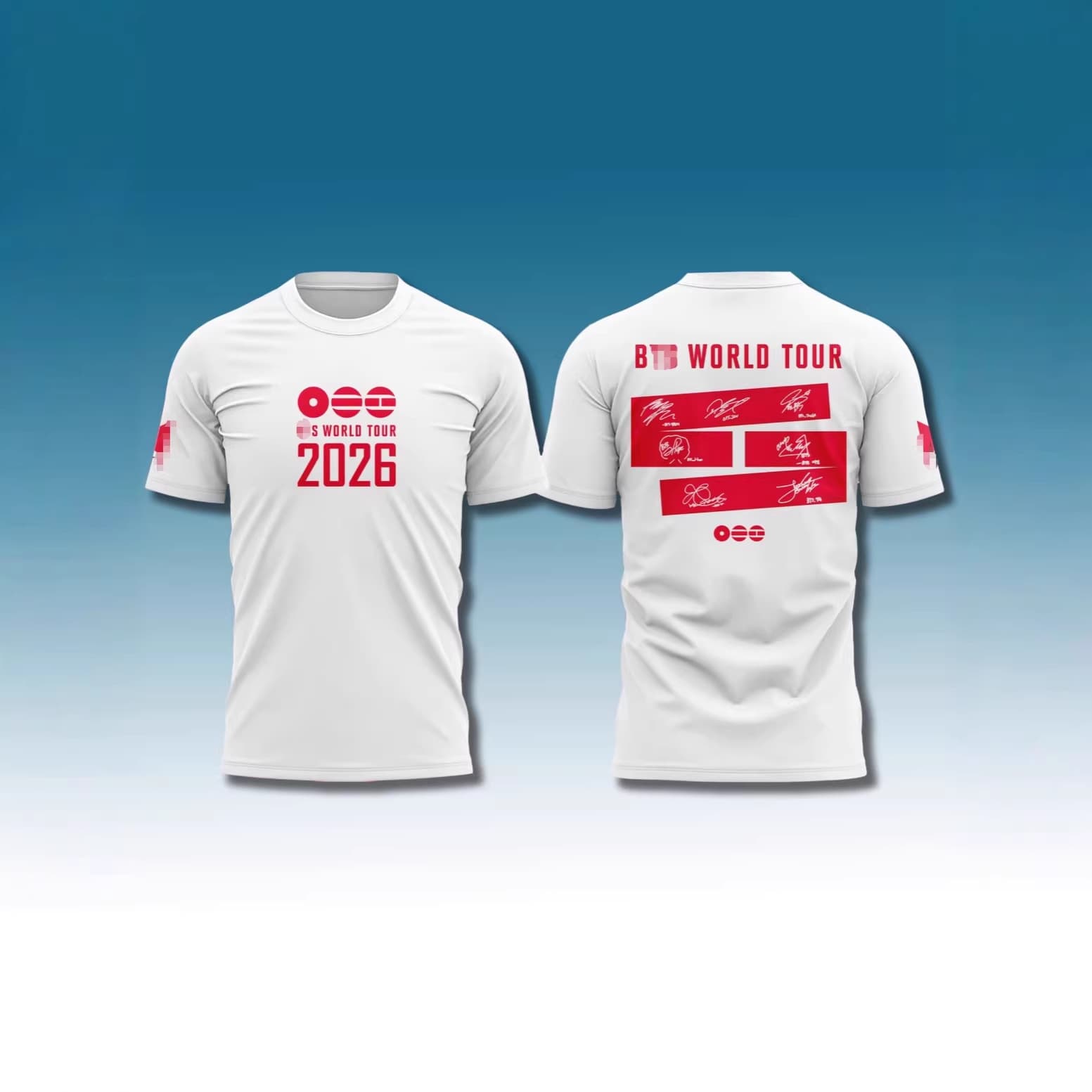 Cross-border Hot Selling 2026 BTS New T-Shirt World Tour Date Double-Sided Print T-Shirt