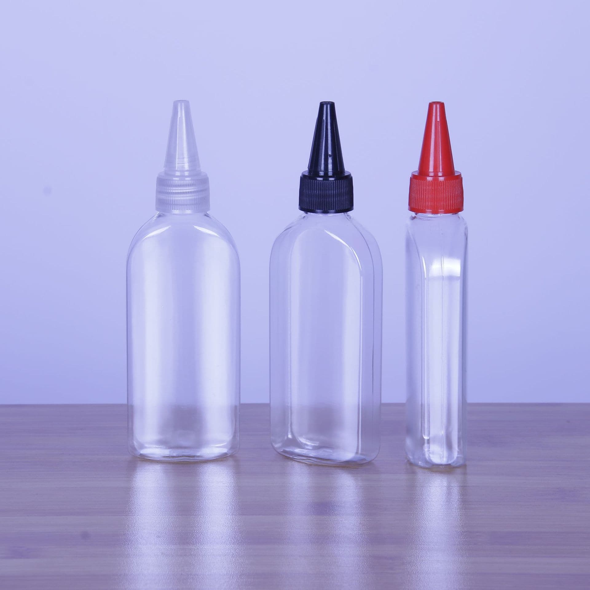 Factory 30 70 80 100ml PET Transparent Pointed Bottle Oil Bottle Painting Pigment Dispensing Bottle Pointed Flat Bottle