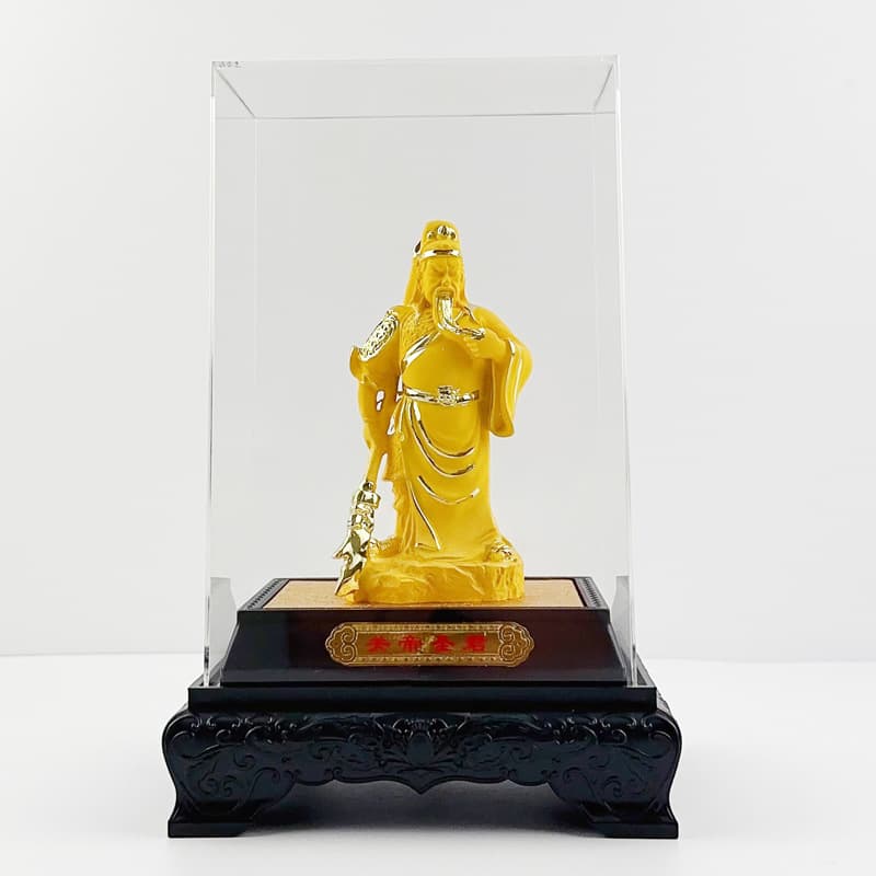 Classic hot-selling velvet sand gold trumpet Guandi Holy Lord Guan Erye Guan Yu Guan Gong ornaments Chinese style fortune-seeking business gifts