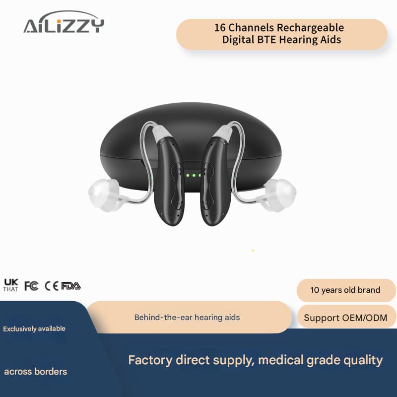Cross-border 16-Channel BTE Digital Bluetooth Hearing Aids for Seniors