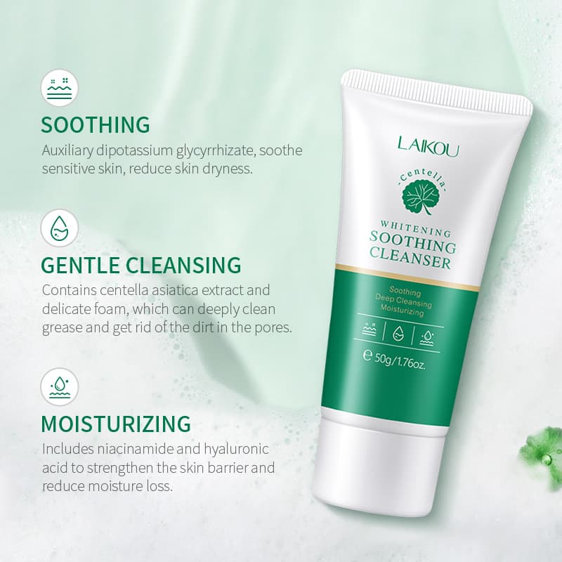 LAIKOU Snow Lotus Face Wash 50g Pore Refining Hydrating Moisturizing Deep Cleansing Milk Universal for All Skin Types