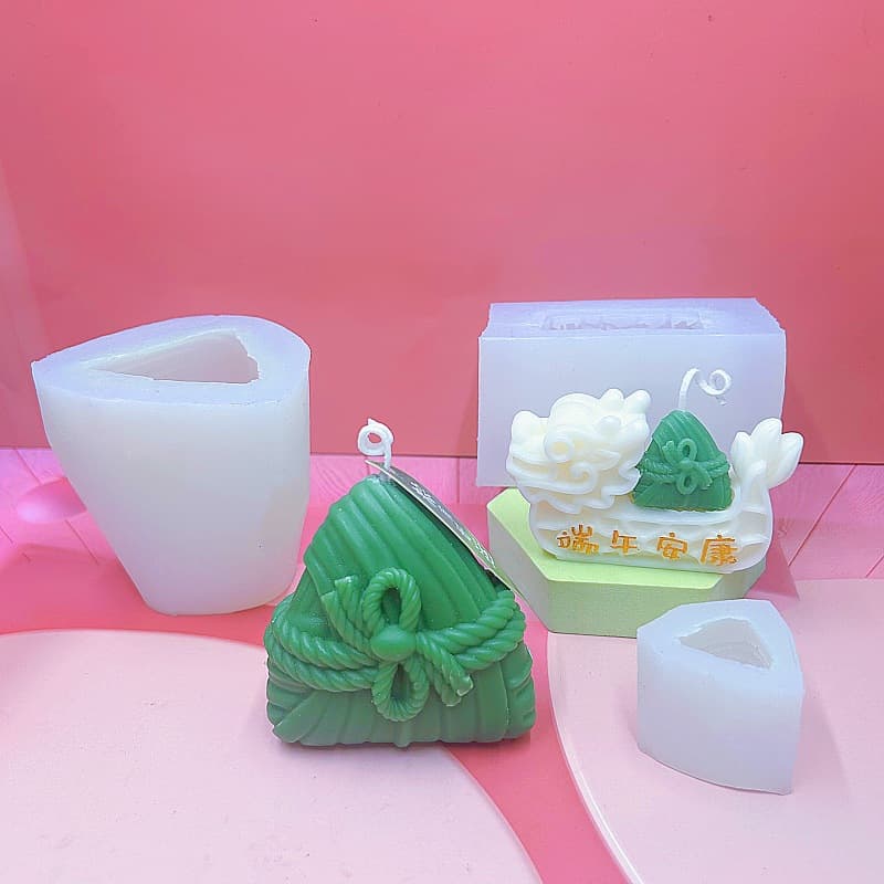 Dragon Boat Festival Zongzi Silicone Mold DIY Dragon Boat Zongzi Aromatherapy Candle Gypsum Home Decoration Baking Cake Mold