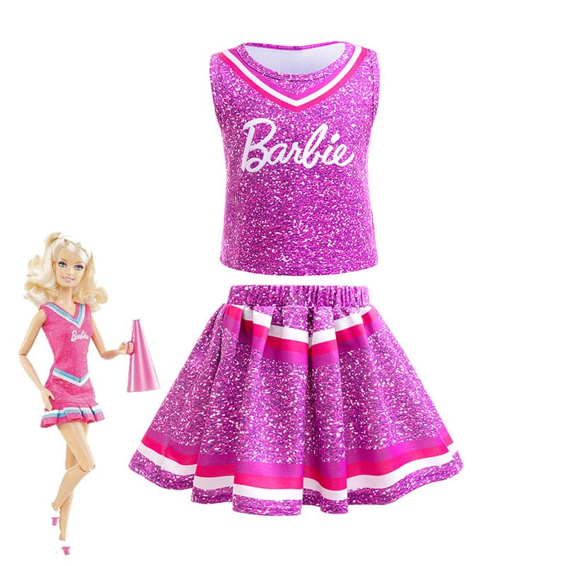 Halloween Cosplay Barbie Princess Dress Set Girls' Barbie Outfit Holiday Two-Piece Set