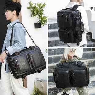 Multi-Purpose Travel Bag Backpack Shoulder Bag Handbag Crossbody Bag Business Casual Men's Bag with Shoe Compartment Trendy