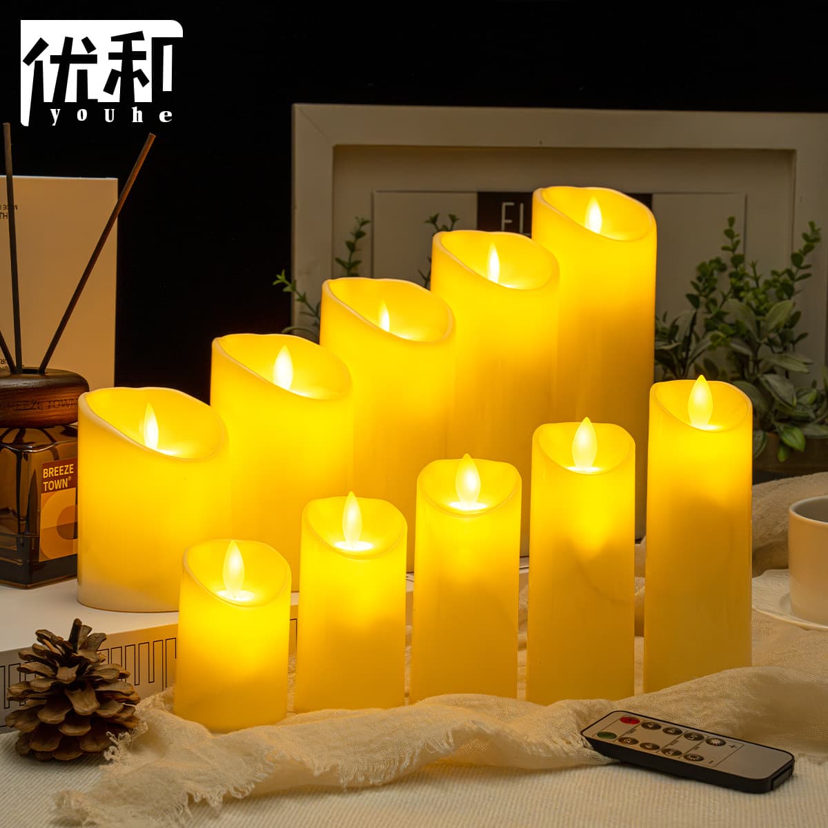 Remote control led electronic candle light simulation candle proposal props blessing light road guide wedding light atmosphere decoration