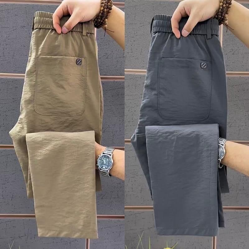 Summer Men's Classic Simple Versatile Breathable Casual Pants Thin Fashion Sports Loose Comfortable Stretch Long Pants