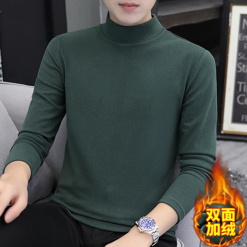 Dralon Warm Long Sleeve Top for Men, Fleece-Lined Single Piece Top Comfortable Thermal Base Layer Winter Underwear
